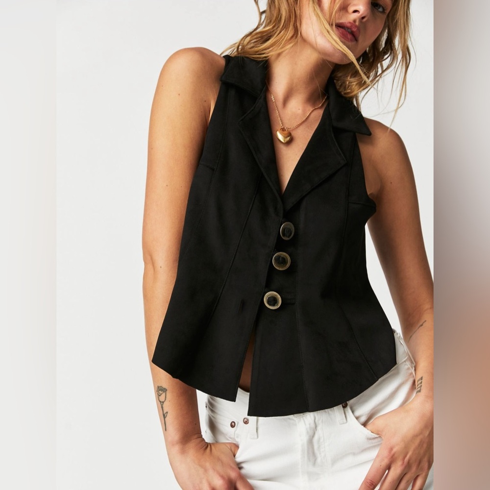 Free People Lacey Vegan Suede Vest NWT